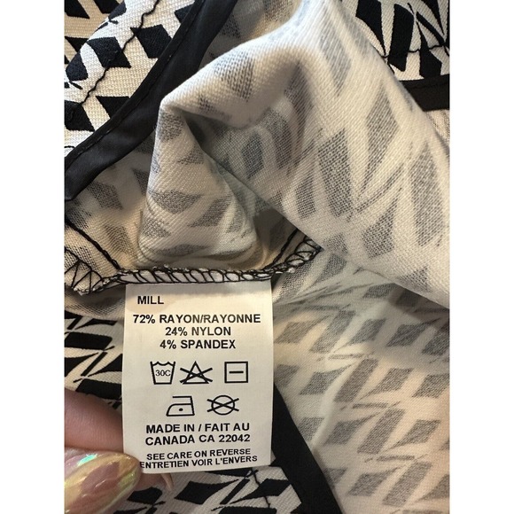 NWT Margaret M Christiana Pencil Skirt Black White Geometric Print Size Large - Picture 7 of 10